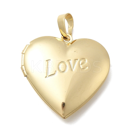 Valentine's Day Brass Heart Locket Pendants KK-D431-035B-G-1