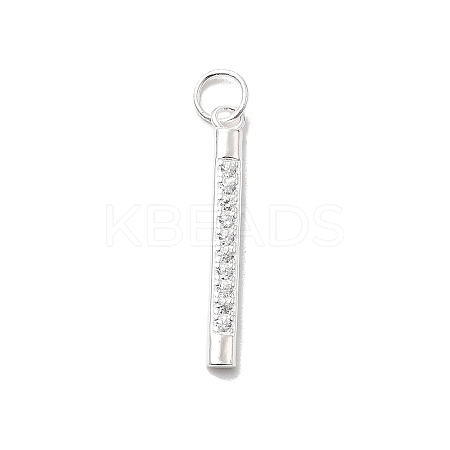 925 Sterling Silver Micro Pave Cubic Zirconia Pendants STER-D309-01E-S-1