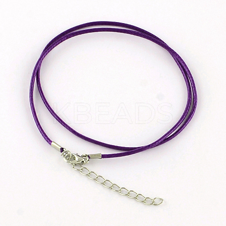 Waxed Cotton Cord Necklace Making MAK-S032-2mm-107-1