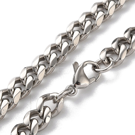 304 Stainless Steel Cuban Link Chain Necklaces for Men NJEW-B117-01G-P-1