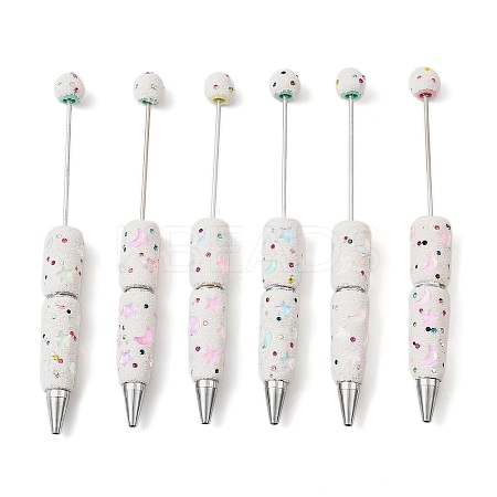 Iron Plastic Beadable Pen AJEW-B108-03A-1