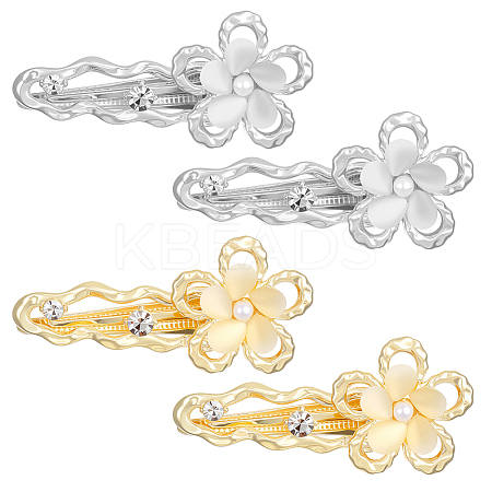 4Pcs 2 Colors Alloy Alligator Hair Clips OHAR-HY0001-06A-1