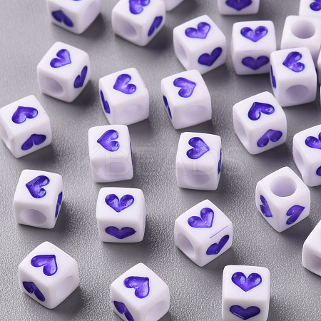 White Opaque Acrylic Beads MACR-T038-12E-1