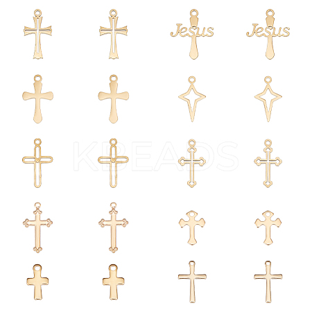 20Pcs 10 Style PVD Vacuum Plating 304 Stainless Steel Pendants STAS-UN0042-24-1