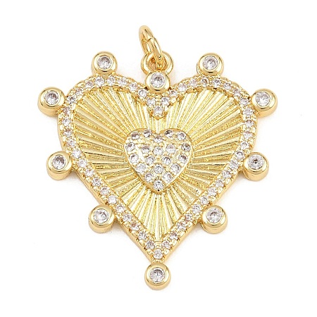 Brass Micro Pave Clear Cubic Zirconia Pendants KK-L275-71L-G-1