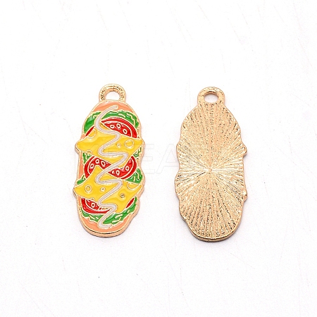 Light Gold Plated Alloy Enamel Pendants ENAM-TAC0005-14KCG-1