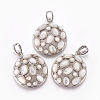 Natural White Shell Mother of Pearl Shell Pendants SHEL-XCP0001-13-1