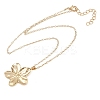 Alloy Flower Pendant with Iron Chain Necklaces for Women NJEW-A066-01G-4