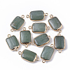 Edge Golden Plated Natural Green Aventurine Links connectors G-S359-034G-1