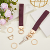 2 Sets Zinc Alloy Nylon Rubber Keychains KEYC-HS0001-12A-5