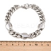 304 Stainless Steel Cuban Link Chain Bracelets BJEW-G766-02P-5