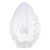Nylon Mesh Bridal Veils with Hair Comb AJEW-WH0258-993-1