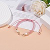Half Finished Polyester Braided Pearl Bracelet AJEW-JB01128-04-2