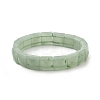 Square Natural Green Aventurine Beads Stretch Bracelets for Women Men BJEW-C097-06O-5