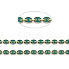 Golden Plated Alloy Enameled Coffee Bean Links Chains LCHA-H004-01G-A-2