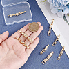 8Pcs 4 Styles Brass Micro Pave Clear Cubic Zirconia Fold Over Clasps KK-UN0005-23-4