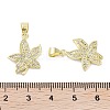 Flower Brass Micro Pave Cubic Zirconia Pendants KK-E102-10G-3