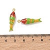 304 Stainless Steel Enamel Pendants STAS-L316-22G-06-3