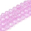 Transparent Crackle Glass Beads Strands GLAA-N053-8mm-08-1