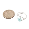 Shell Pearl with Copper Wire Finger Rings RJEW-JR00980-3