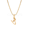 1pc Brass Chain & 304 Stainless Steel Letter Pendant Necklaces NJEW-LP0001-40V-G-1