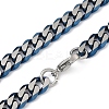 Matte Style 304 Stainless Steel Cuban Link Chain Necklaces for Men NJEW-B116-05BL-2
