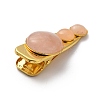 Natural Rose Quartz Alligator Hair Clips G-B042-03G-10-3