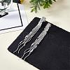 Boho Tassel Chandelier Earrings Cubic Zirconia Long Earrings Crystal Dangling Earrings Long Drop Chain Earrings Long Rhinestone Tassel Earrings for Women JE1070B-3