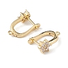 Brass Flower Hoop Earring Findings ZIRC-L097-054G-3