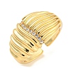 Clear Cubic Zirconia Open Cuff Ring RJEW-L121-044G-1