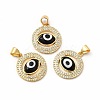 Rack Plating Real 18K Gold Plated Brass Micro Pave Clear Cubic Zirconia Pendants ZIRC-L102-07G-2