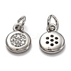 Brass Micro Pave Cubic Zirconia Charms ZIRC-H119-09P-2