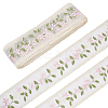 15 Yards Polyester Embroidery Flower Lace Ribbon OCOR-WH0078-223-1