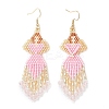 Angel Handmade Glass Seed Beads Dangle Earrings EJEW-MZ00538-3