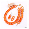 Acrylic Curb Chain Chain Necklaces & Dangle Earrings & Bracelets Sets FS-WGA399B-07-1