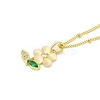 Brass Micro Pave Cubic Zirconia Pendant Necklaces for Women NJEW-E106-21G-1