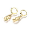 Brass Clear Cubic Zirconia Hoop Earrings EJEW-M045-01E-2