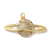 Rack Plating Brass Micro Pave Clear Cubic Zirconia Pendants KK-P267-25G-1