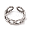 Non-Tarnish 304 Stainless Steel Oval Curb Chain Cuff Rings for Women RJEW-G322-04P-2