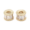 Brass Micro Pave Clear Cubic Zirconia Beads ZIRC-L101-08G-1