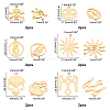 12Pcs 6 Style 201 Stainless Steel Pendants STAS-UN0020-22G-5