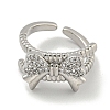 Brass Micro Pave Cubic Zirconia Cuff Ring RJEW-E296-08P-2