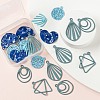 24Pcs 6 Style Blue Series Spray Painted Alloy Pendants FIND-LS0001-62-5