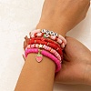 6Pcs 6 Styles Bohemian Style Polymer Clay Stretch Bracelets Set PW-WG3B193-01-1