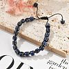 Adjustable Natural Lapis Lazuli and Non-magnetic Synthetic Hematite Braided Bead Bracelets BJEW-Z090-01F-1