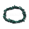 Natural Malachite Chip Beads Stretch Bracelets X-BJEW-JB05765-04-2
