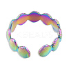 Ion Plating(IP) 304 Stainless Steel Shell Wrap Open Cuff Ring for Women RJEW-N038-100M-3