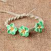 Plumeria Flower Polymer Clay Beads Braided Bead Bracelets for Women FS-WG73C89-05-1