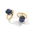 Hexagon Natural Lapis Lazuli Finger Rings RJEW-B113-02G-01-2