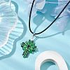 Transparent Electroplate Glass Pendant Necklaces NJEW-MZ00040-02-2